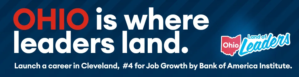 Banner reading “Ohio is where leaders land”